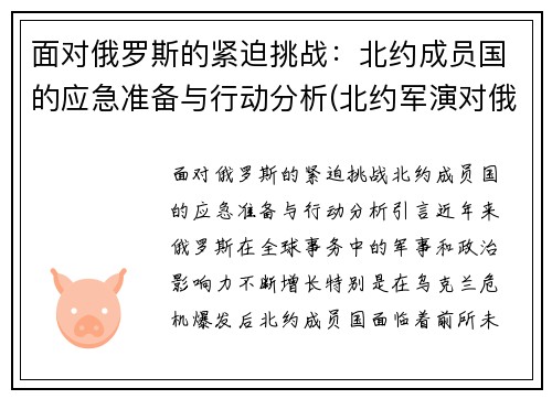 面对俄罗斯的紧迫挑战：北约成员国的应急准备与行动分析(北约军演对俄罗斯的威胁)